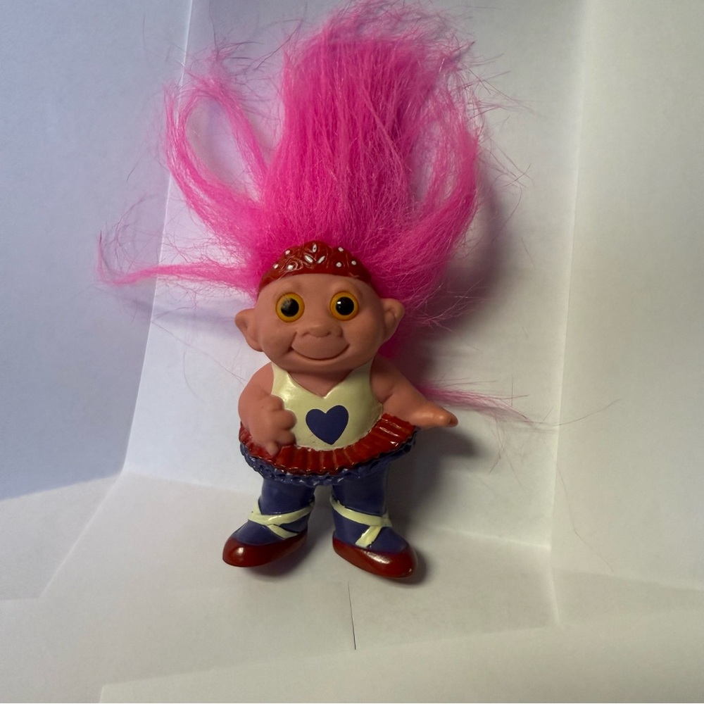 M.T Trolls China 3.5" Tall Ballerina hard plastic body  Painted On Clothes